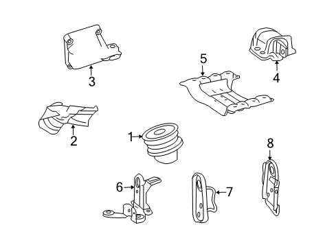 2009 Mercedes-Benz S63 AMG Engine & Trans Mounting Diagram
