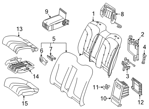 2018 Mercedes-Benz S63 AMG Rear Seat Components Diagram 5
