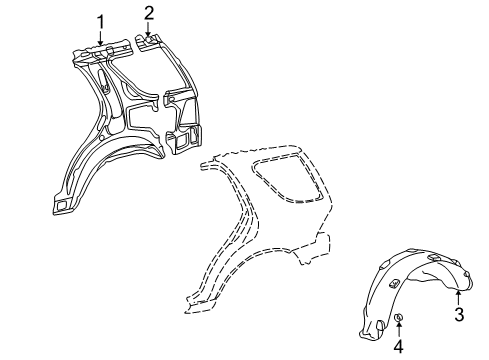 2002 Mercedes-Benz ML500 Inner Structure - Quarter Panel