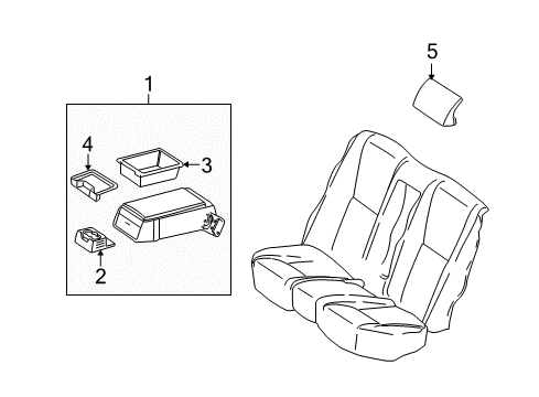 2007 Mercedes-Benz S550 Rear Seat Components Diagram 2