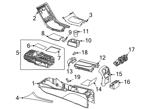 2024 Mercedes-Benz CLE53 AMG Console Diagram 2