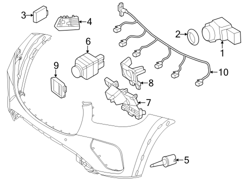 2025 Mercedes-Benz GLS450 Electrical Components - Front Bumper
