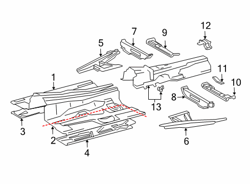 2005 Mercedes-Benz CLK500 Floor & Rails Diagram 2