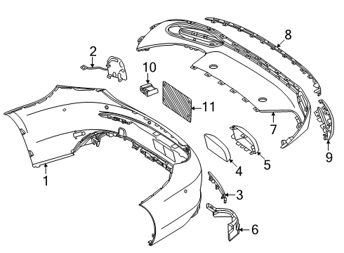 2025 Mercedes-Benz CLE300 TRIM, BUMPER Diagram for 236-885-83-03-9999