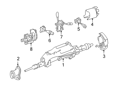 2010 Mercedes-Benz ML450 Steering Column Assembly