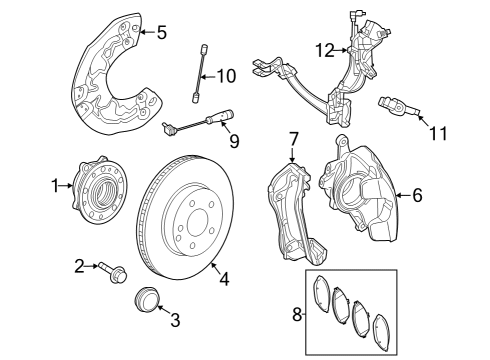2024 Mercedes-Benz GLC43 AMG Front Brakes Diagram