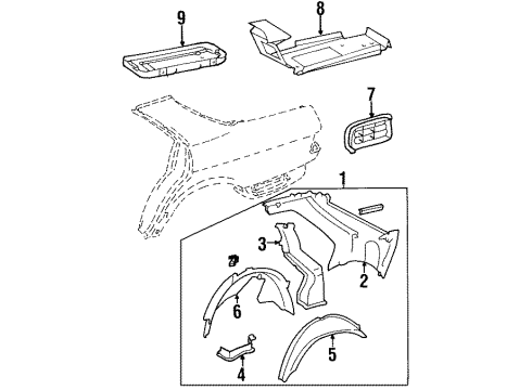 1995 Mercedes-Benz E320 Inner Structure - Quarter Panel