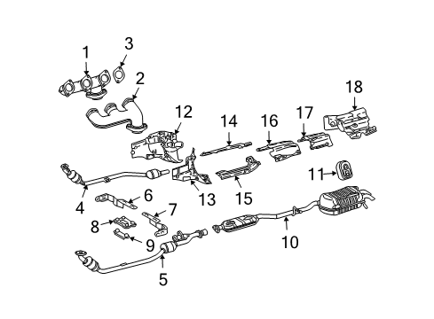 2005 Mercedes-Benz CLK320 Muffler Diagram for 209-490-03-21-64