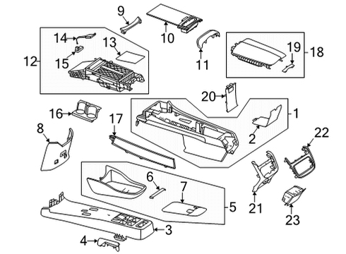 2025 Mercedes-Benz EQS 580 Console Diagram