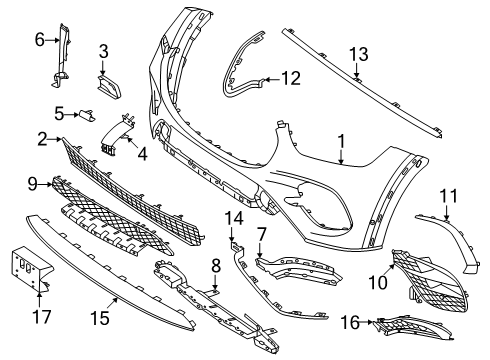 2025 Mercedes-Benz GLE350 Bumper & Components - Front Diagram 2