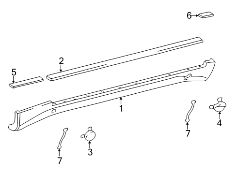 2001 Mercedes-Benz E320 Exterior Trim - Pillars Diagram 2