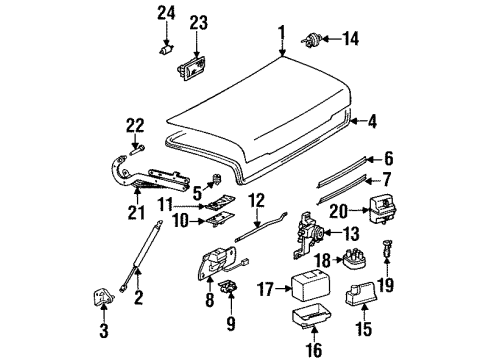 1991 Mercedes-Benz 300SL Trunk Lid & Components