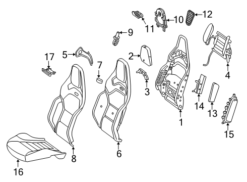 2023 Mercedes-Benz C63 AMG S Passenger Seat Components Diagram