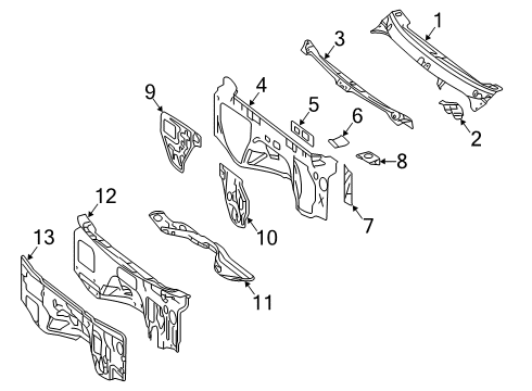 2025 Mercedes-Benz Sprinter 3500XD Cowl Diagram