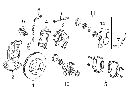 2016 Mercedes-Benz E550 Front Speed Sensor Diagram for 207-905-95-02
