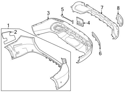 2025 Mercedes-Benz GLC350e Bumper & Components - Rear Diagram 2
