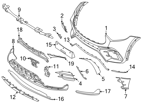 2025 Mercedes-Benz GLC43 AMG LICENSE PLATE HOLDER Diagram for 254-885-01-01