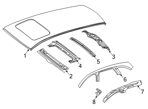 2017 Mercedes-Benz E400 Roof & Components Diagram 2