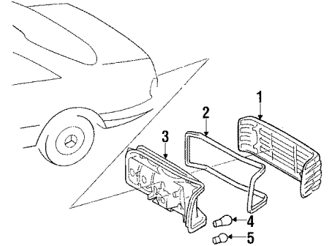 1987 Mercedes-Benz 560SEC High Mount Lamps