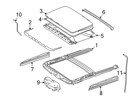 2007 Mercedes-Benz R500 Sunroof Diagram 2