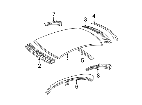 2003 Mercedes-Benz E500 Roof & Components