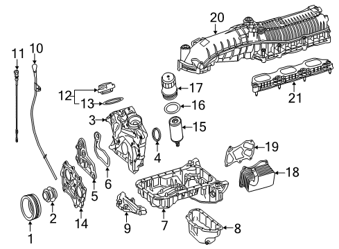 2016 Mercedes-Benz GLE450 AMG Engine Parts Diagram