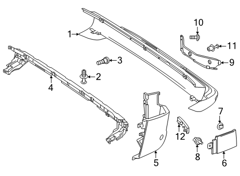 2025 Mercedes-Benz eSprinter TRIM, BUMPER Diagram for 907-885-84-00-9K83