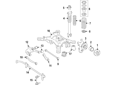 2016 Mercedes-Benz GLE300d Rear-Axle Wheel Flange Diagram for 166-357-09-00-64