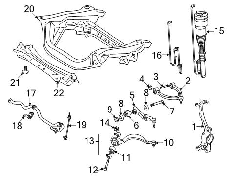2012 Mercedes-Benz S65 AMG Front Suspension Components Diagram 3