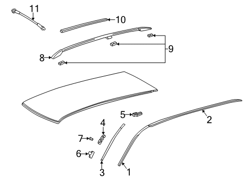 1998 Mercedes-Benz E320 Exterior Trim - Roof Diagram 2
