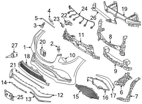 2018 Mercedes-Benz GLS63 AMG Bumper & Components - Front Diagram