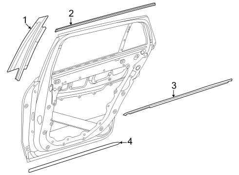 2025 Mercedes-Benz EQS 450 SUV Exterior Trim - Rear Door