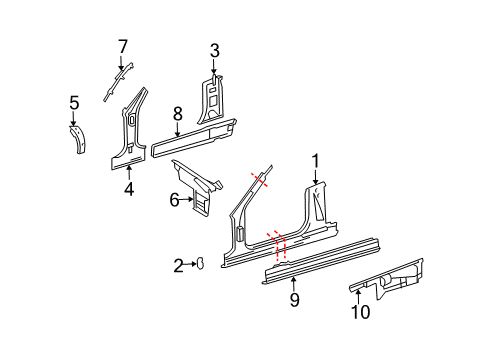 2005 Mercedes-Benz CLK55 AMG Rocker Panel Diagram 2