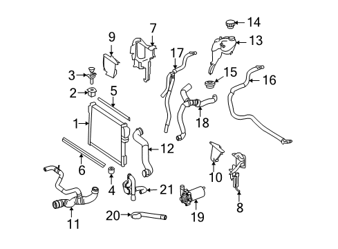 2008 Mercedes-Benz CL63 AMG Radiator & Components Diagram
