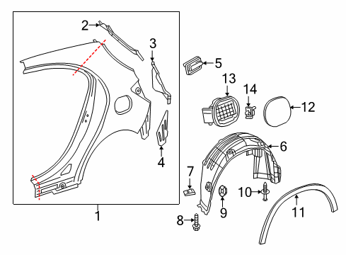 2017 Mercedes-Benz GLA45 AMG Fuel Door Diagram