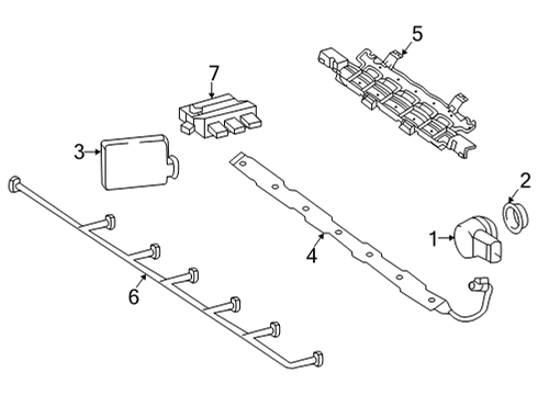 2020 Mercedes-Benz GLC43 AMG Electrical Components - Rear Bumper Diagram