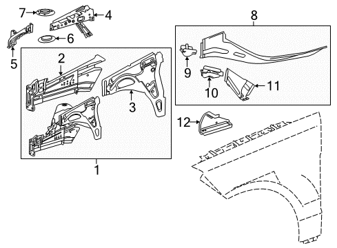 2014 Mercedes-Benz GL550 Inner Components - Fender