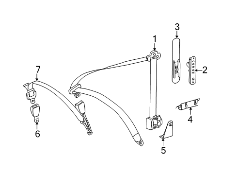 2004 Mercedes-Benz G500 Rear Seat Belts Diagram
