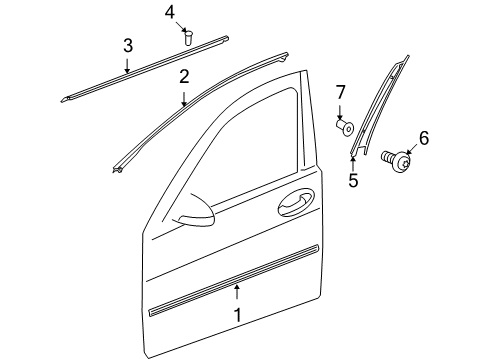 2013 Mercedes-Benz S400 Exterior Trim - Front Door Diagram