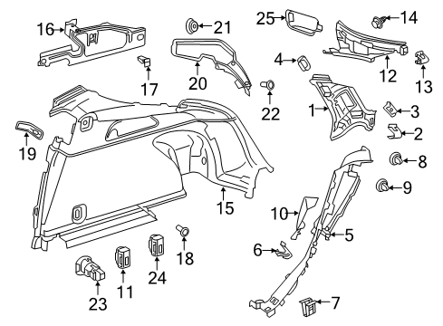 2019 Mercedes-Benz GLC300 Interior Trim - Quarter Panels Diagram 2