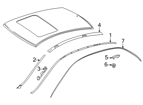 2014 Mercedes-Benz E250 Exterior Trim - Roof