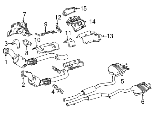 2018 Mercedes-Benz S65 AMG Exhaust Components Diagram