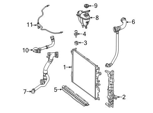 2020 Mercedes-Benz S63 AMG Radiator & Components Diagram 5