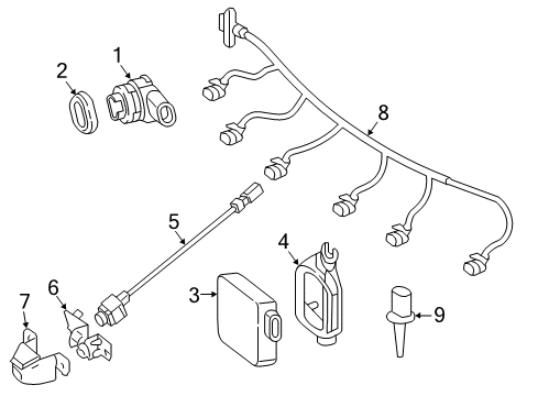 2019 Mercedes-Benz GLA250 Electrical Components - Front Bumper Diagram