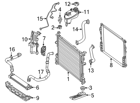 2014 Mercedes-Benz CLA45 AMG Radiator & Components Diagram 2