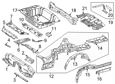 2025 Mercedes-Benz CLE53 AMG Rear Floor & Rails Diagram 3