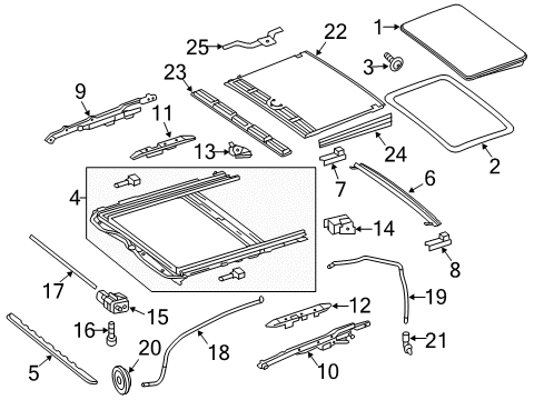 2011 Mercedes-Benz E350 Sunroof Diagram 2