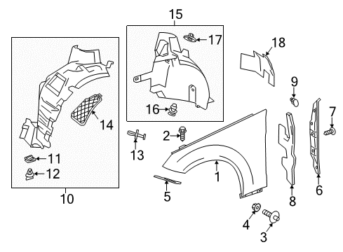 2015 Mercedes-Benz E550 Fender & Components Diagram
