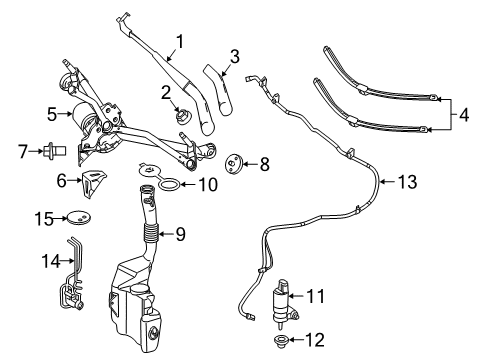 2018 Mercedes-Benz GLC350e Wiper & Washer Components - Body Diagram 2