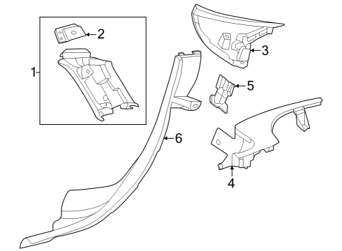 2025 Mercedes-Benz EQE 500 Interior Trim - Quarter Panels Diagram